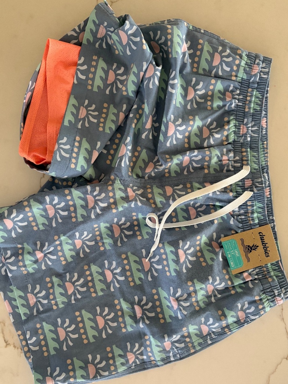 NWT Men's Chubbies Large Swim Trunks W/ Liner